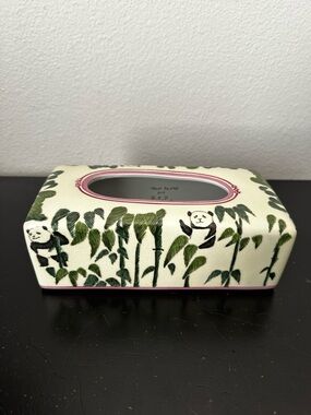 Porcelain Panda Decorative Hand Painted Kleenex Tissue Box Cover Dispenser